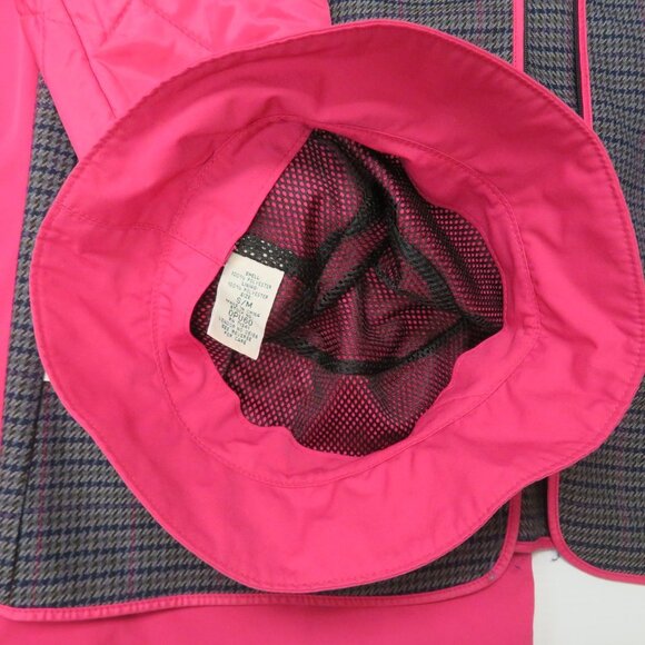 LL Bean 3 in 1 Jacket Womens XL Pink + Bucket Hat Long Trench Nylon Wool Rain - Picture 8 of 12